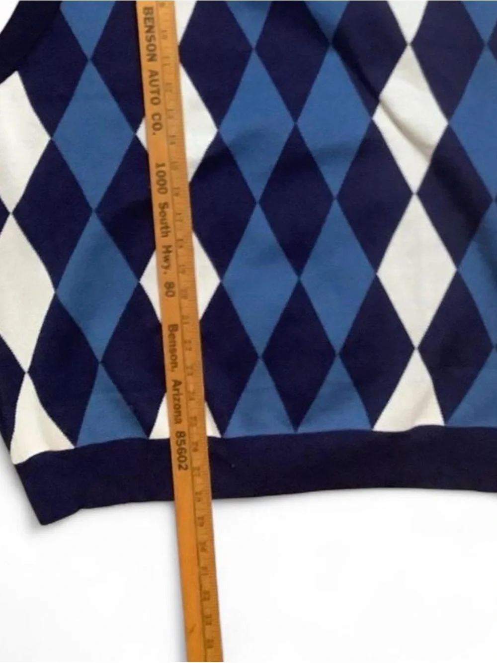 COOFANDY blue and white argyle sweater vest 💙 Size 3XL - Picture 4 of 5